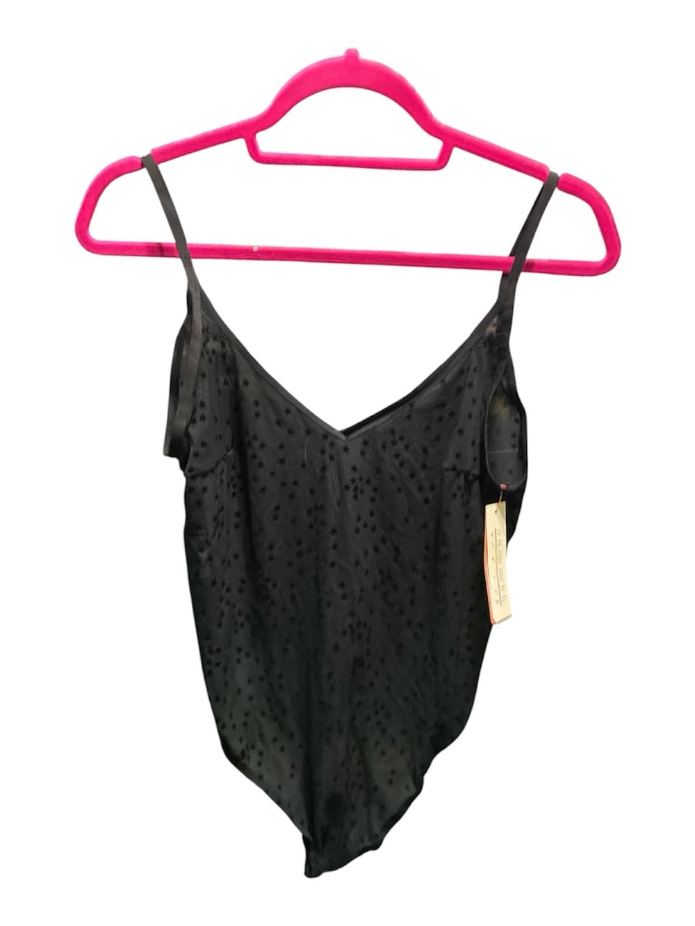 Colsie Black Star-Texture Cami Bodysuit